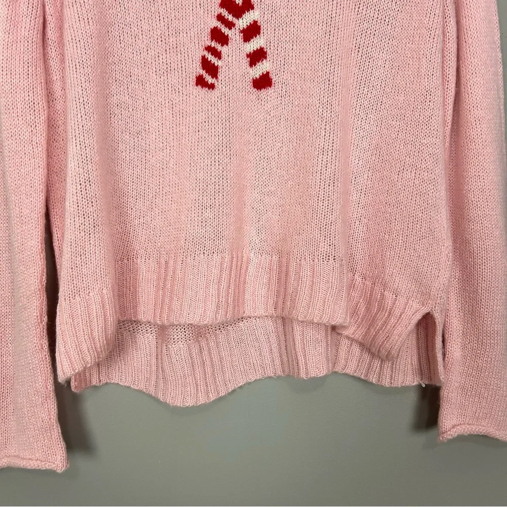 Wooden Ships Candy Cane Crew Lightweight Sweater
Women’s Size XS Oversized Pink - Picture 5 of 8